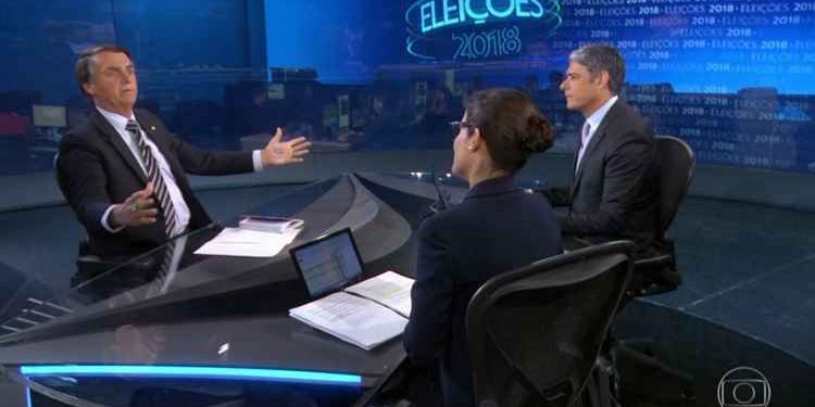 Globo confirma entrevista de Bolsonaro ao Jornal Nacional nos estúdios da emissora no Rio