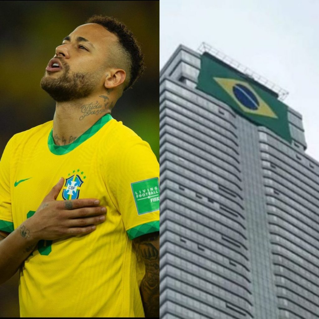 Neymar manda cobrir sua cobertura em Santa Catarina com bandeira do Brasil, em apoio a Jair Bolsonaro
