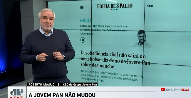 CEO da Jovem Pan desmente Folha: “não nos meçam com sua régua”