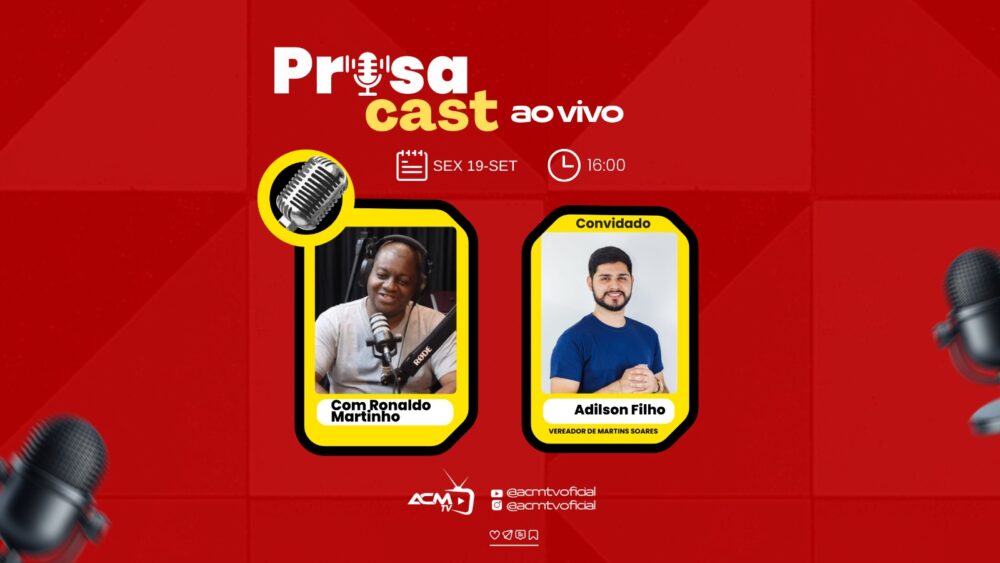 AO VIVO às 16h30 o Prosa Cast recebe o vereador Adilson Filho de Martins Soares (MG) AO VIVO às 16h30 o Prosa Cast recebe o vereador Adilson Filho de Martins Soares (MG)